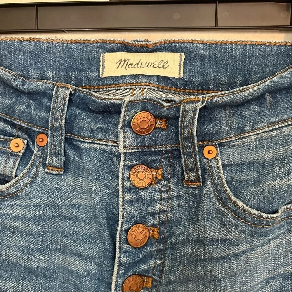 Madewell Sz 23/26 Cali Demi-Boot Jeans in Bronson Wash: Button-Front Edition - Picture 8 of 8